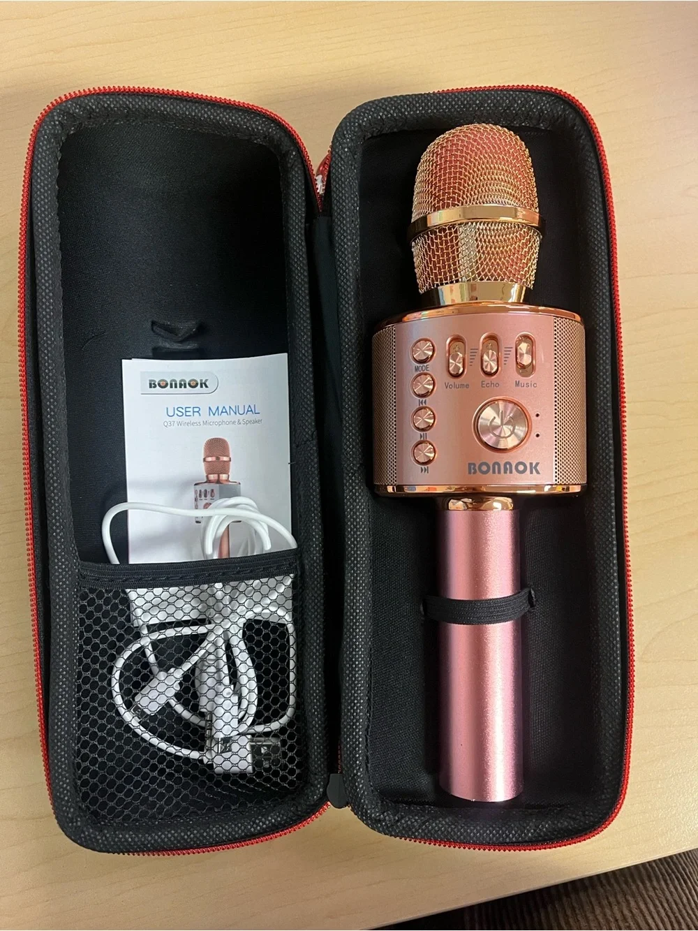 Rose Gold Bluetooth Wireless Handheld Microphone with Speaker